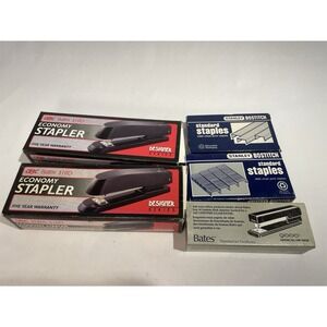 Lot of 2 vintage Bates 310D  Stapler and 3 boxes staples